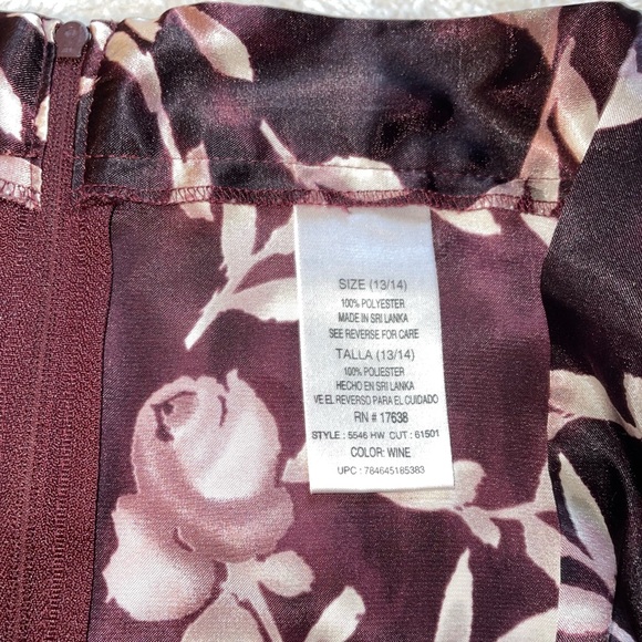 Dark Floral Pink and Brown Satin Skirt - Picture 4 of 8